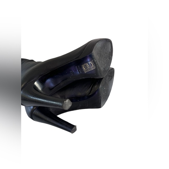 Vero Cuoio Women's Tall Black Leather Boots Size 8.5 - Picture 4 of 9